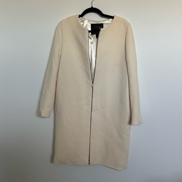 J. Crew Jackets & Blazers - J Crew double cloth collarless wool ivory coat